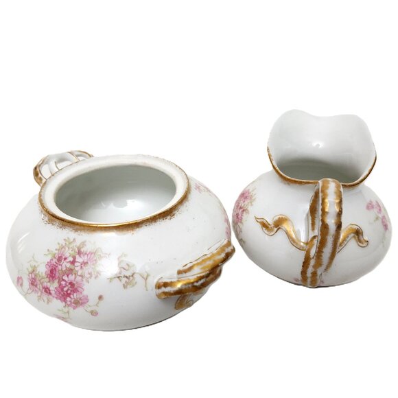 Antique CH Field Haviland Limoges GDA France Porcelain Cream Pitcher/Sugar Dish - Picture 5 of 14